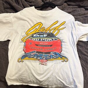 VINTAGE Chase Authentics White Racing Graphic Tee with Red & Yellow Print